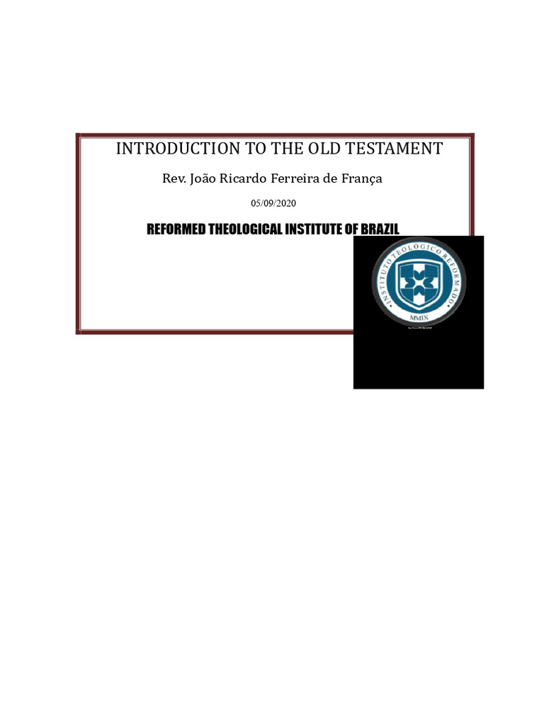 Introduction to the Old Testament Course | PDF | Bible | Jesus