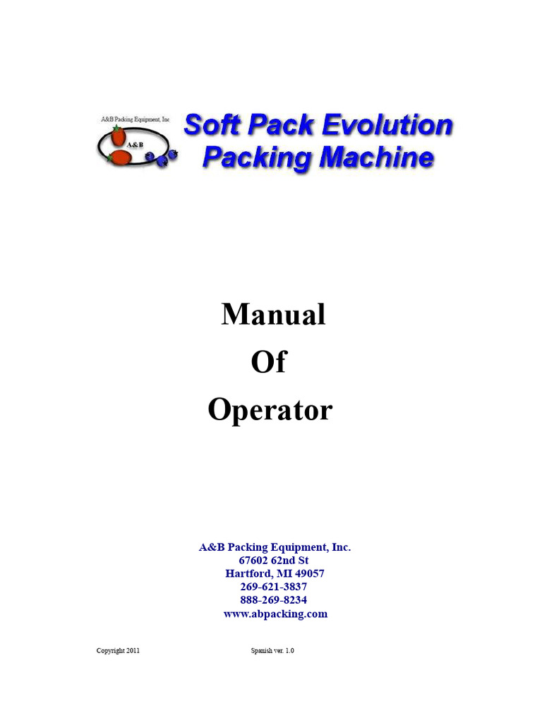 A&B Packing Soft Pack Machine Manual | PDF | Electrical Connector
