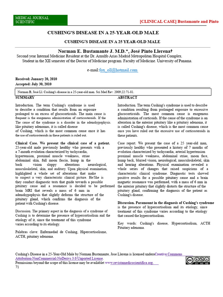 Cushing's Disease Case Study in Male | PDF | Diseases And Disorders ...