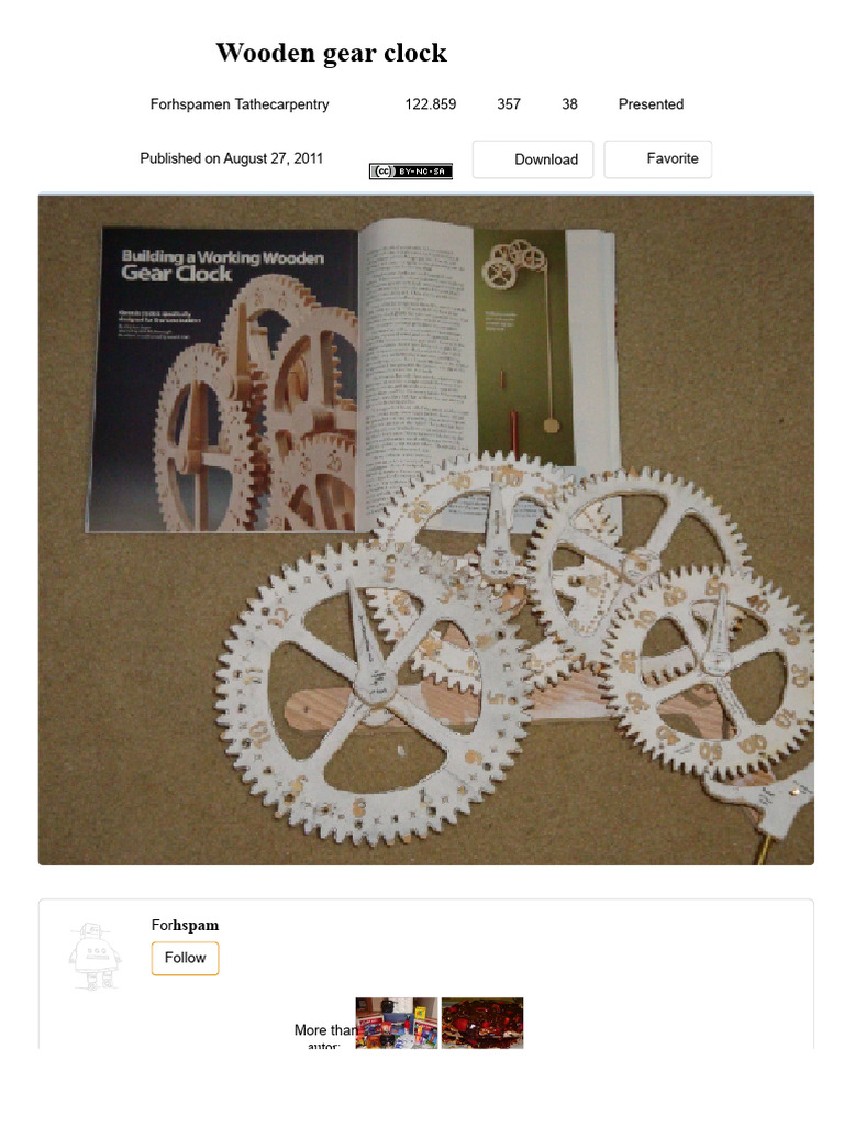 Wooden Gear Clock DIY Instructions | PDF | Gear | Drill
