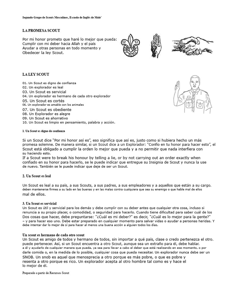 Promesa y Ley Scout en Male' | PDF | Exploración | Recreación al aire libre