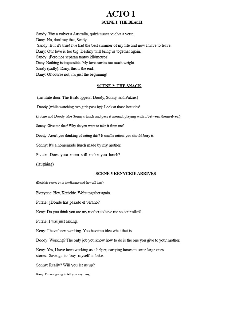 Grease - Theater Adapted For Children | PDF
