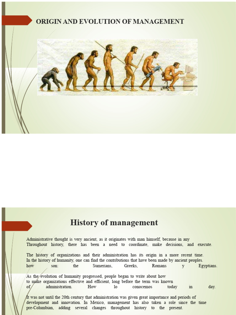 History and Evolution of Management | PDF