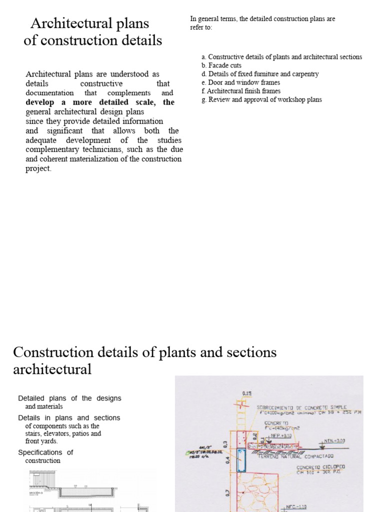 Architectural Plans of Constructive Details | PDF