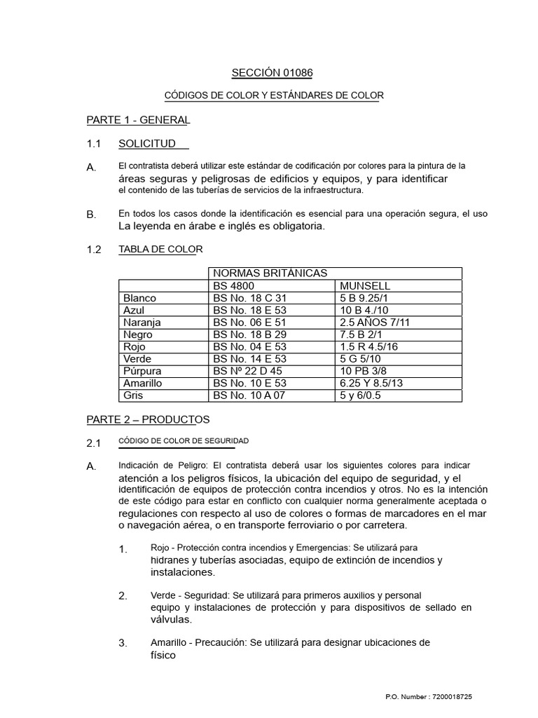 Códigos de Color para Seguridad y Tuberías | PDF | Tubería (transporte ...