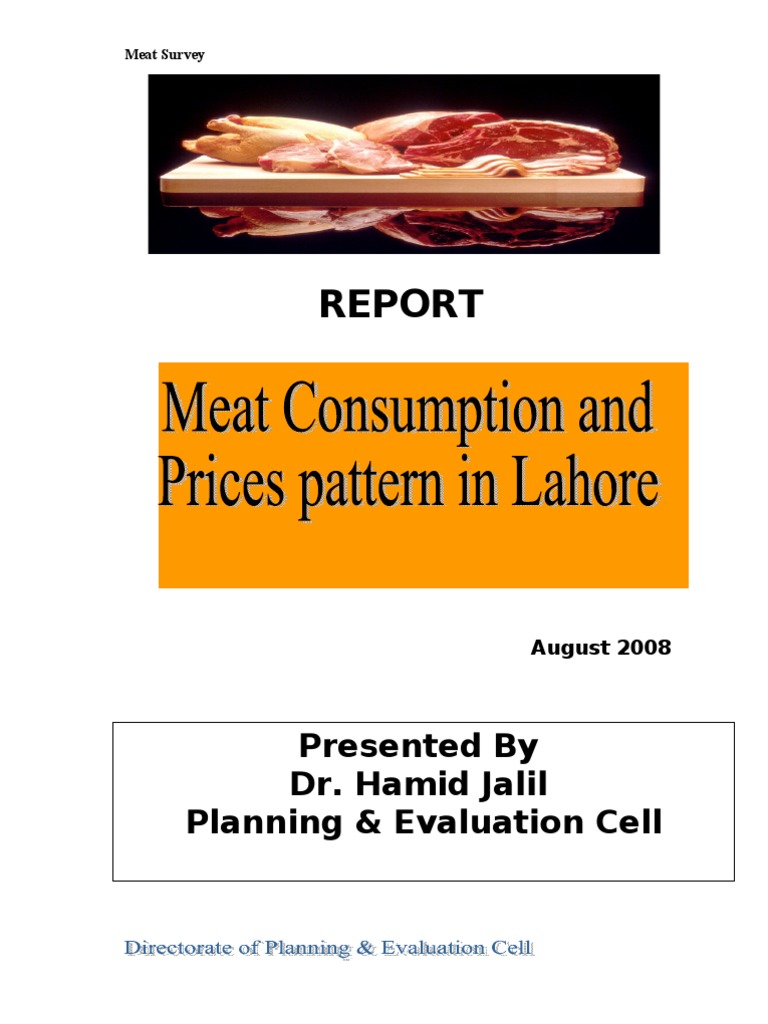 Meat Consumption and Prices Pattern in Lahore PDF Slaughterhouse Meat