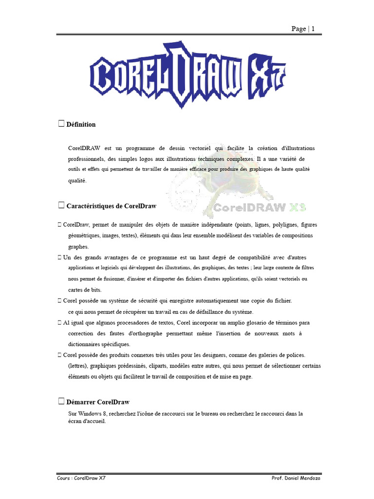 Introduction à CorelDRAW X7 et ses outils | PDF | Application ...