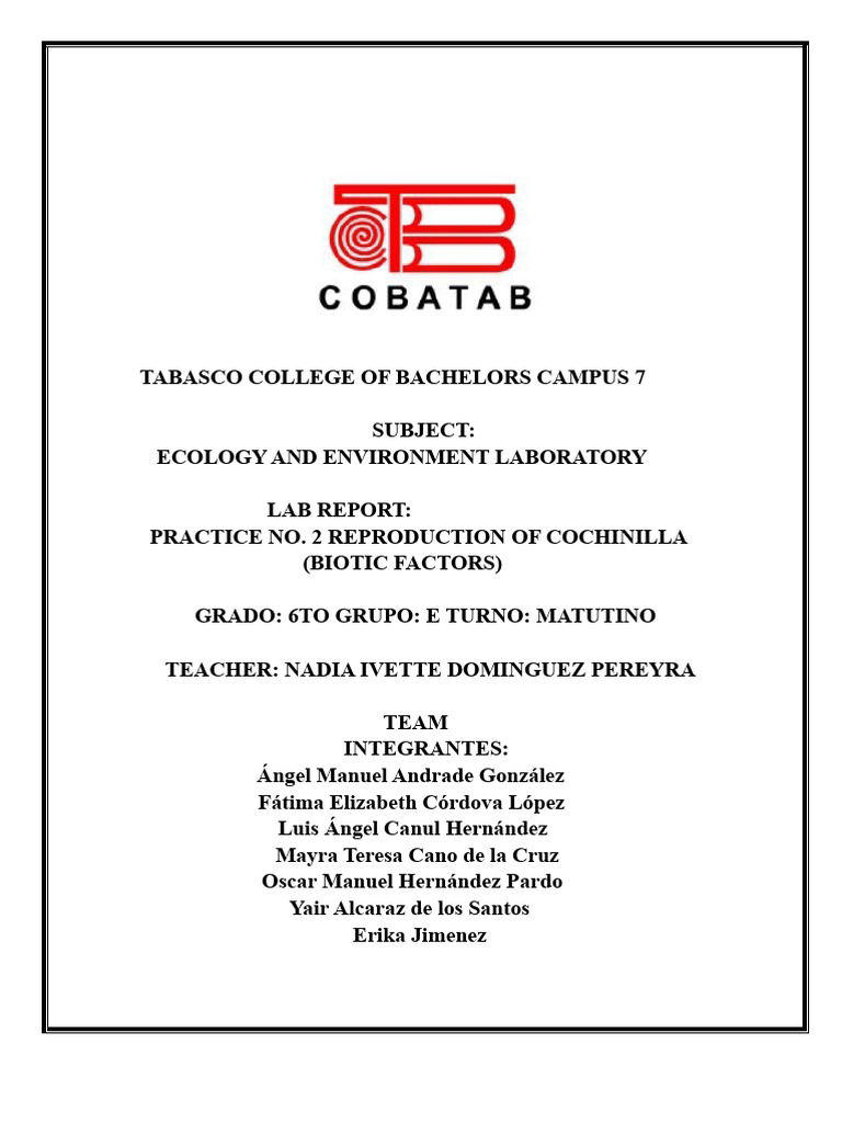 Practical Lab Work Task No. 2 | PDF | Water | Ecosystem