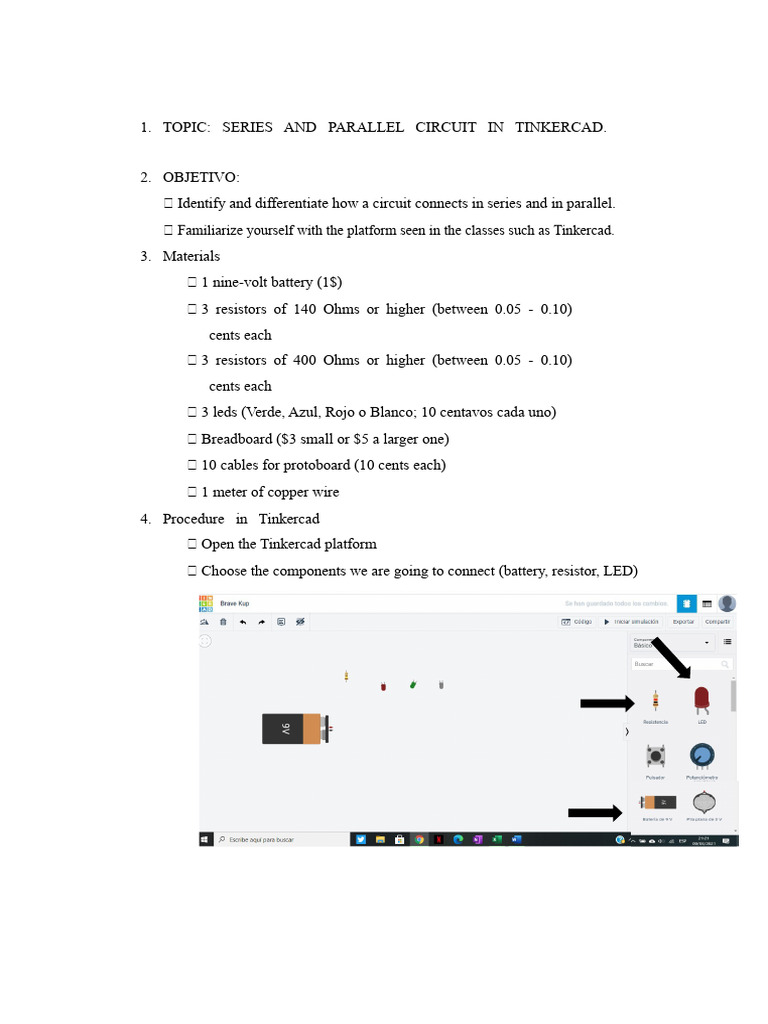 Series vs Parallel Circuits in Tinkercad | PDF