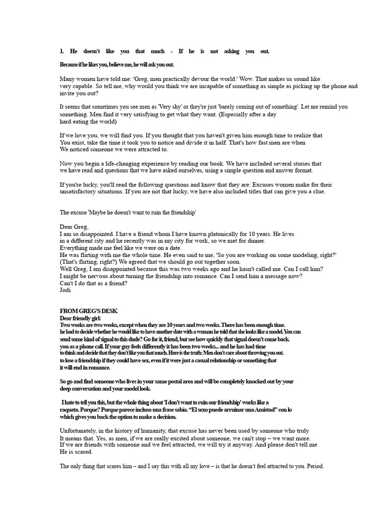 A He Doesn't Like You That Much | PDF