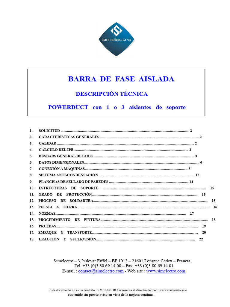 Descripción Técnica de IPB 2010-03-03 | PDF | Aislador (Electricidad ...