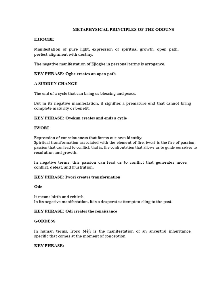 Metaphysical Principles of Odduns Explained | PDF | Prayer | Mysticism