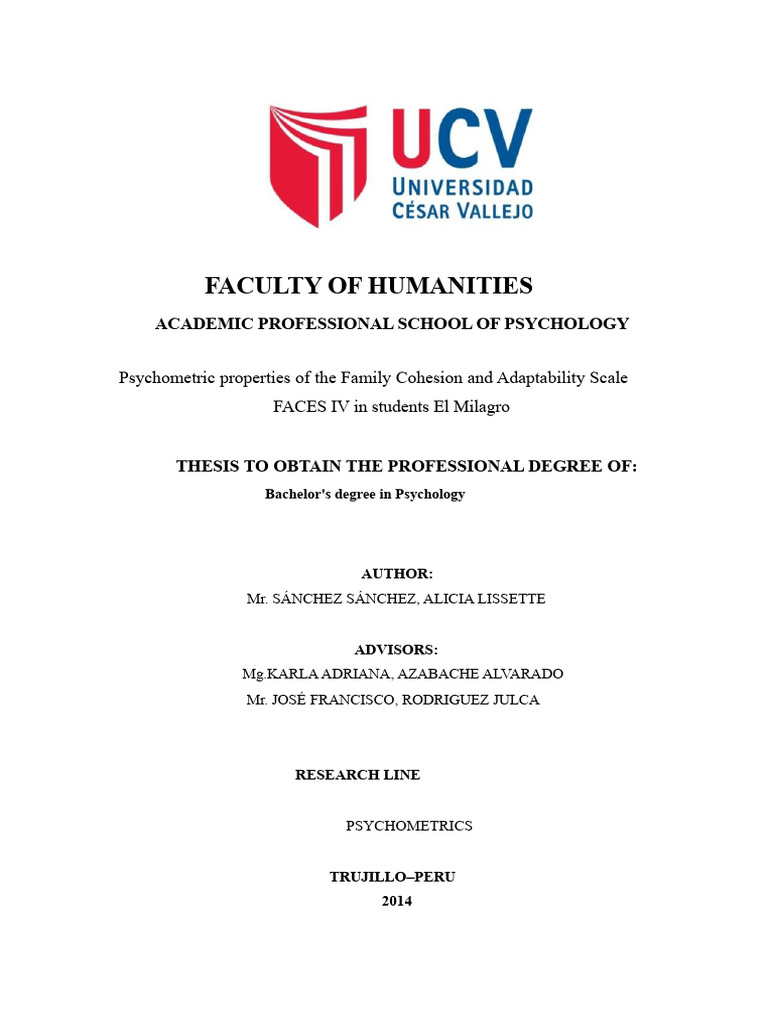 Psychometric Properties of The Family Cohesion and Adaptability Scale ...