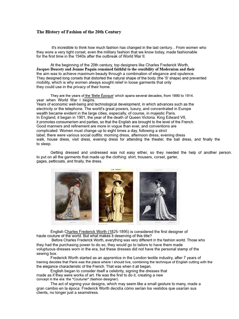 20th Century Fashion Evolution | PDF | Fashion | Clothing