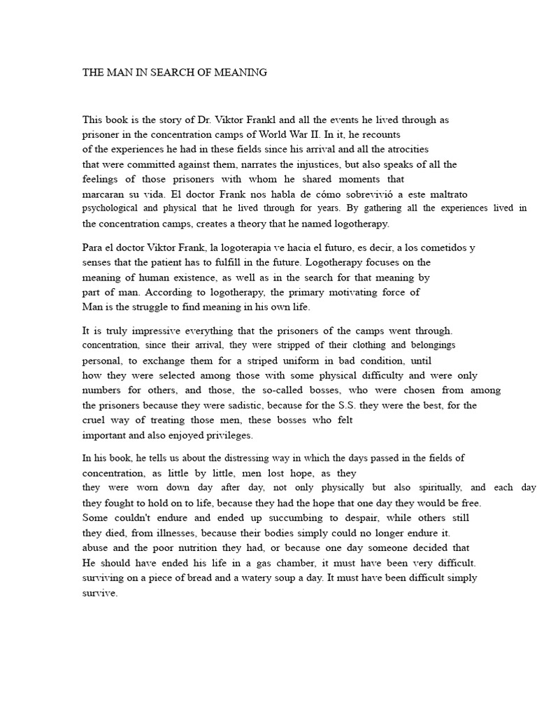 Man's Search For Meaning | PDF