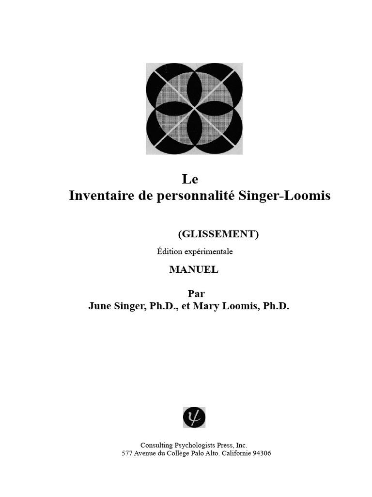 Inventaire de personnalité Singer-Loomis | PDF | Introversion et ...