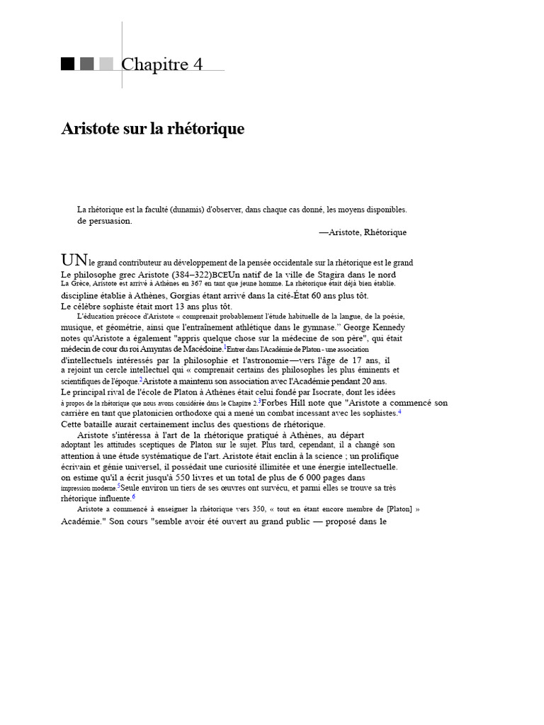 Aristote et la rhétorique : concepts clés | PDF | Rhétorique | Aristote