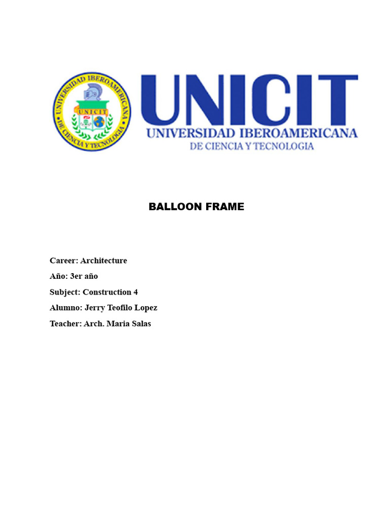 Balloon Frame Construction Overview | PDF | Framing (Construction ...