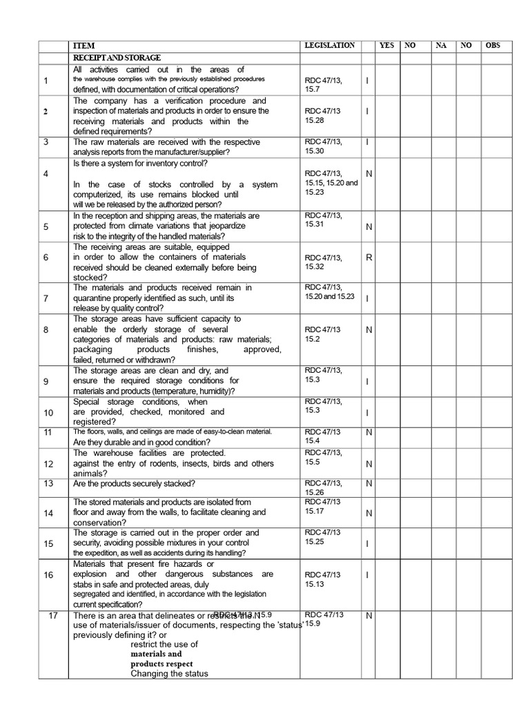 Warehouse Receipt and Storage Compliance | PDF | Verification And ...