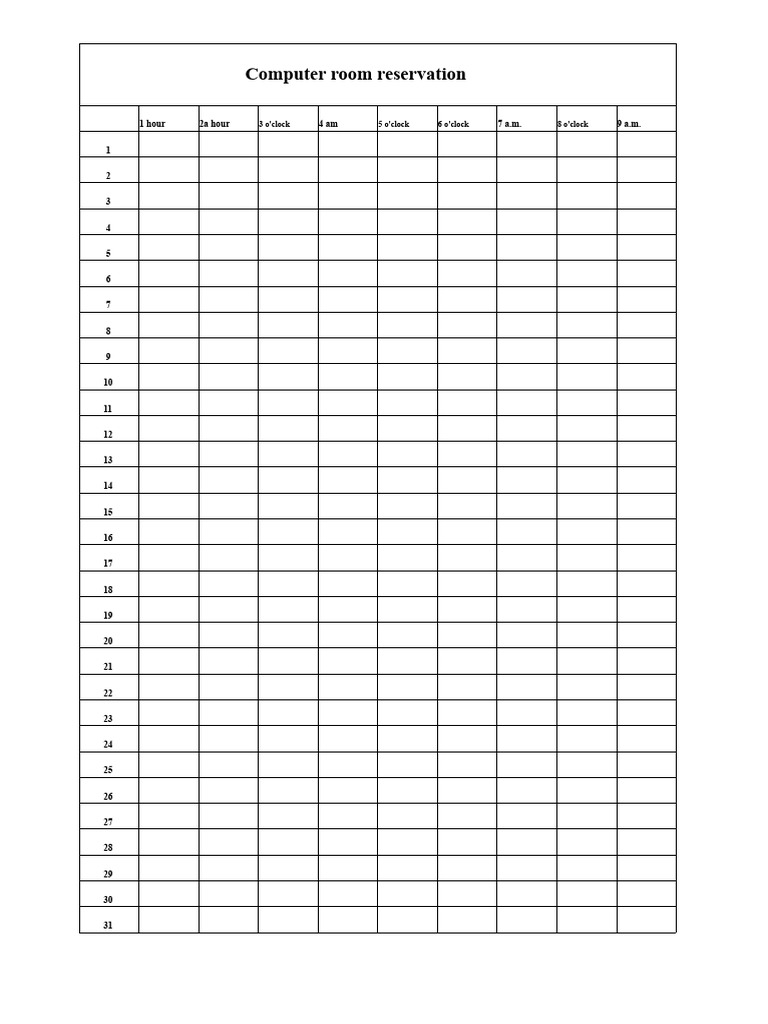Computer Room Reservation Schedule | PDF