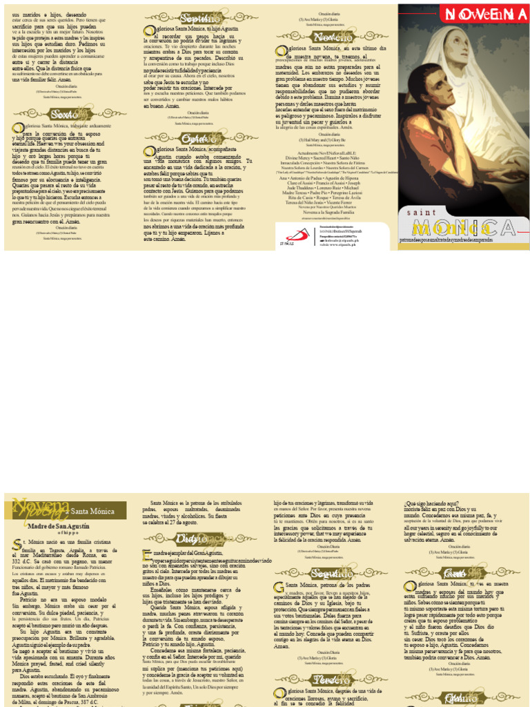 Novena a Santa Mónica: Oraciones y Peticiones | PDF | Oración | Agustín ...