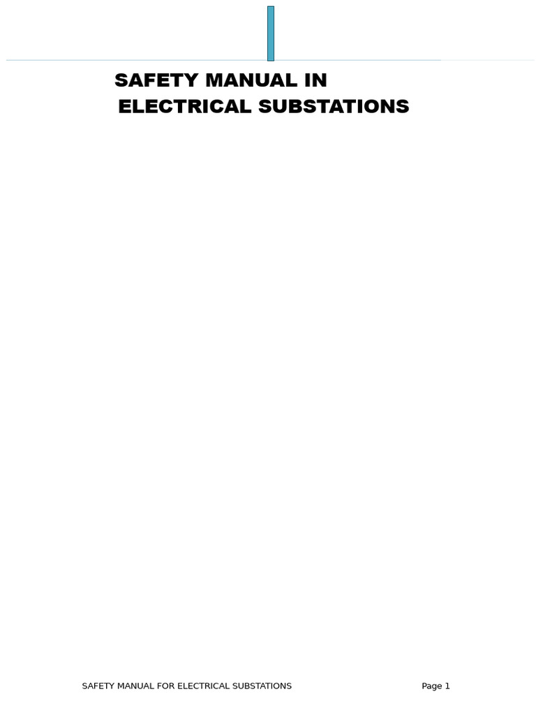 Electrical Substation Safety Manual | PDF | Electric Power Distribution ...
