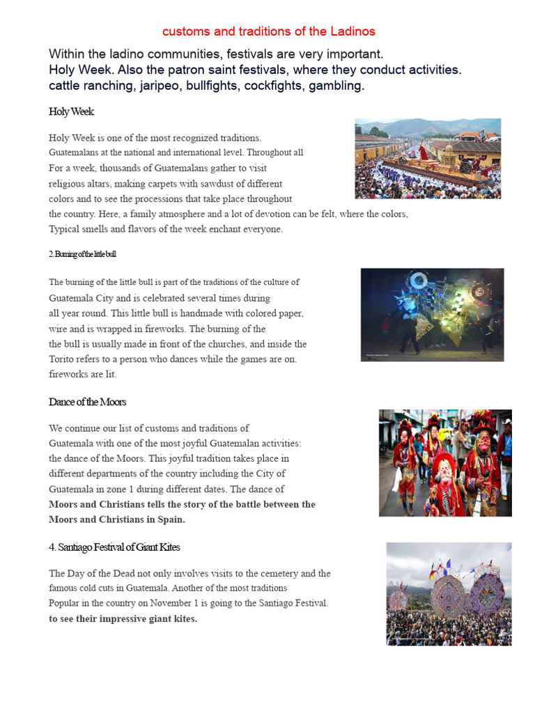 Customs and Traditions of The Ladinos | PDF