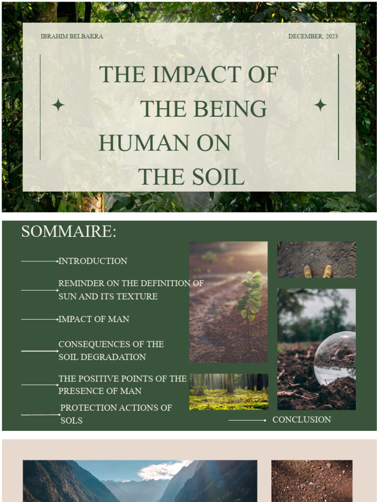 Presentation on human impact on soil in life sciences | PDF | Soil ...