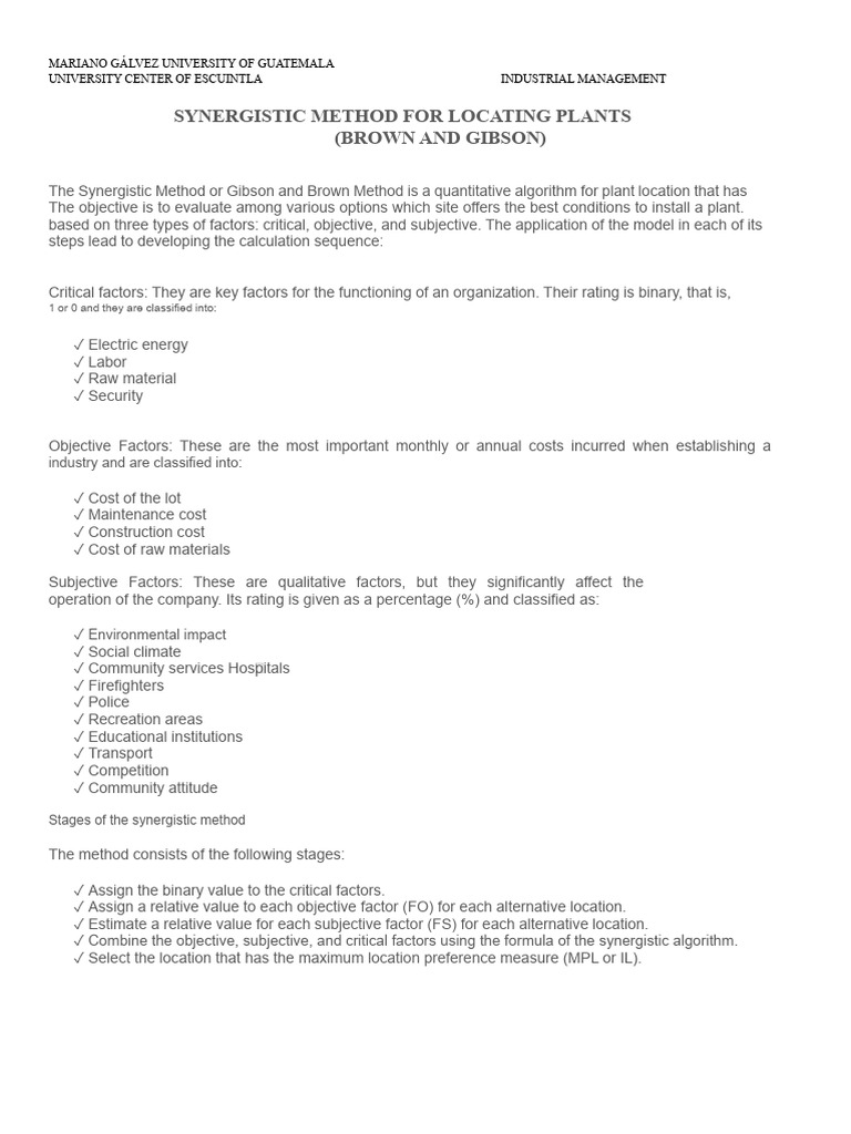 Plant Location Optimization Method | PDF | Applied Mathematics ...
