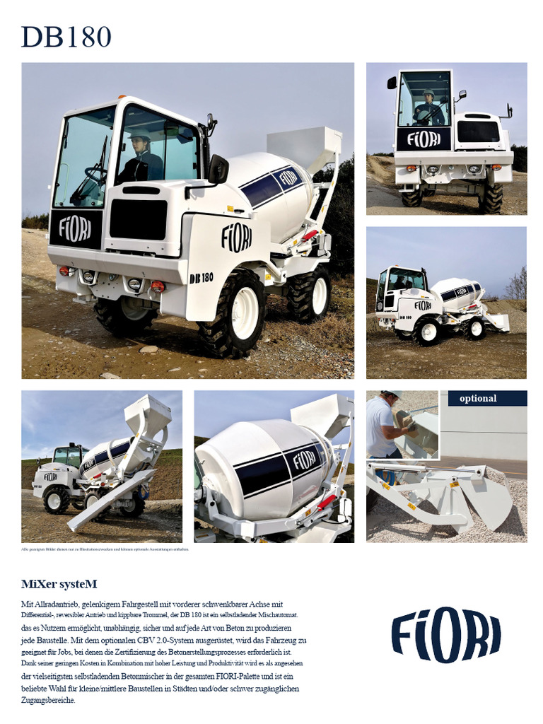 Fiori Selbstladender Betonmischer DB 180 | PDF