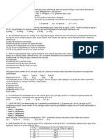 Lista de Exercícios sobre Soluções e Concentração (menos de