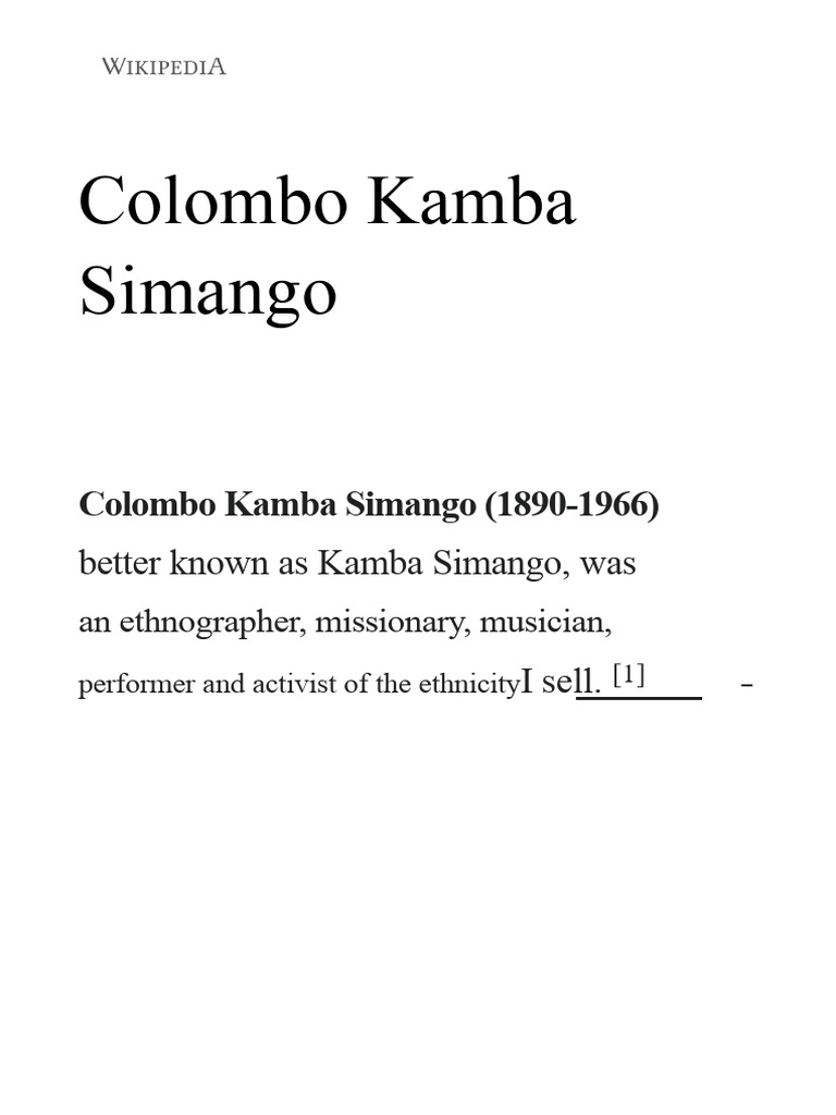 Colombo Kamba Simango - Wikipedia | PDF