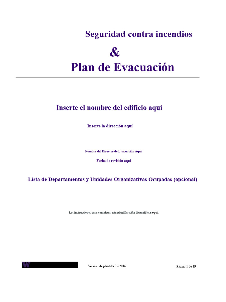 Plan de Seguridad y Evacuación Incendios | PDF | Invalidez | Cuerpo de ...