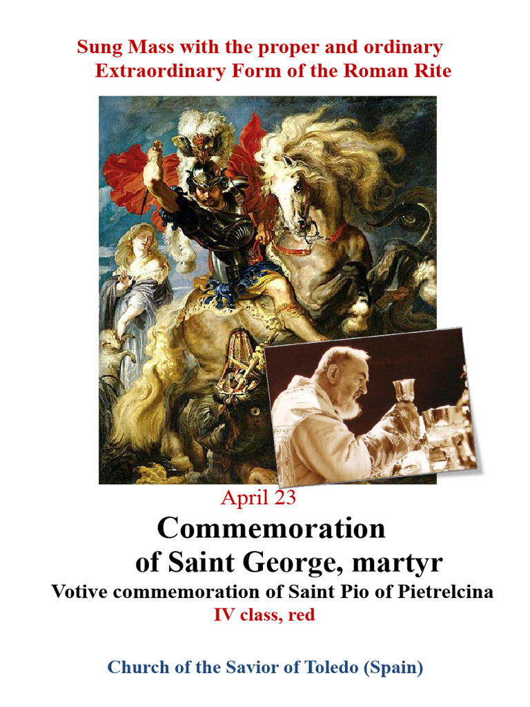 Sung Mass for Saint George, April 23 | PDF | God The Father | Lord's Prayer