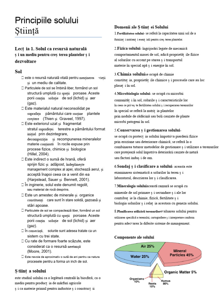 Note. Principiile Științei Solului | PDF