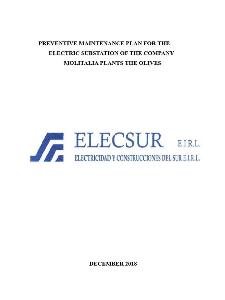 Preventive Maintenance for Electric Substation | PDF | Transformer ...