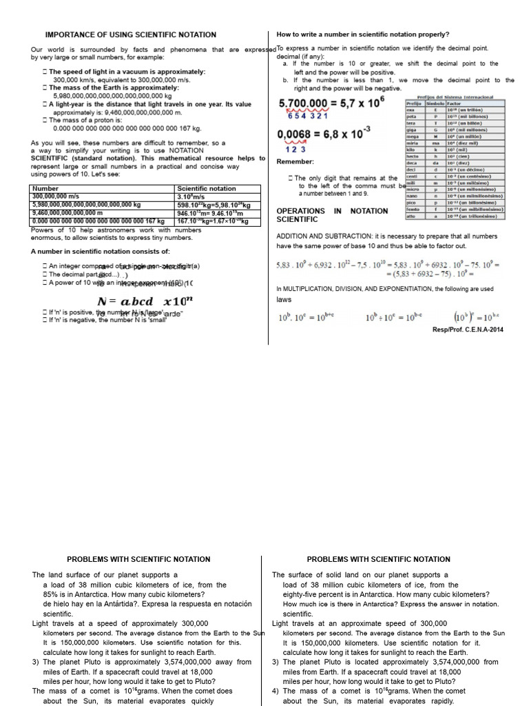 Writing Numbers in Scientific Notation | PDF | Numbers | Decimal