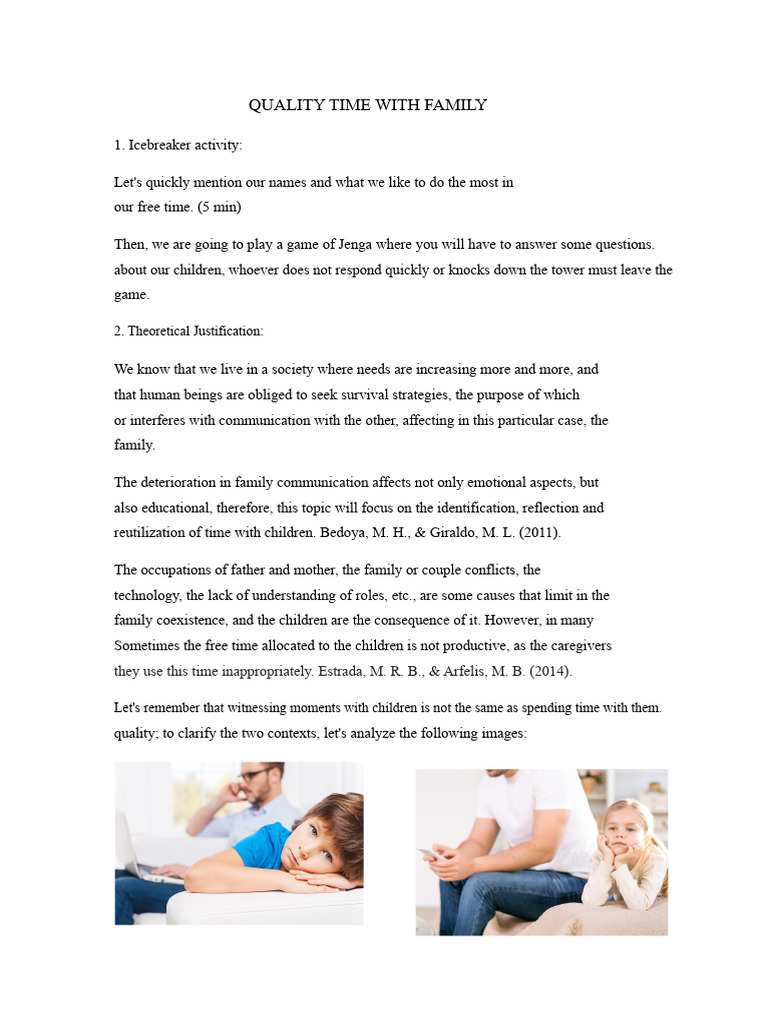 Enhancing Family Quality Time Activities | PDF | Behavioural Sciences ...