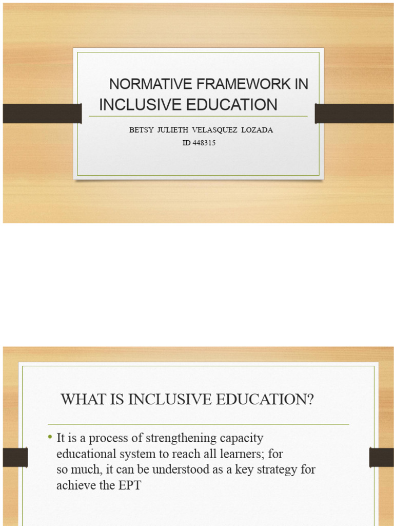 Normative Framework for Inclusive Education | PDF | International ...