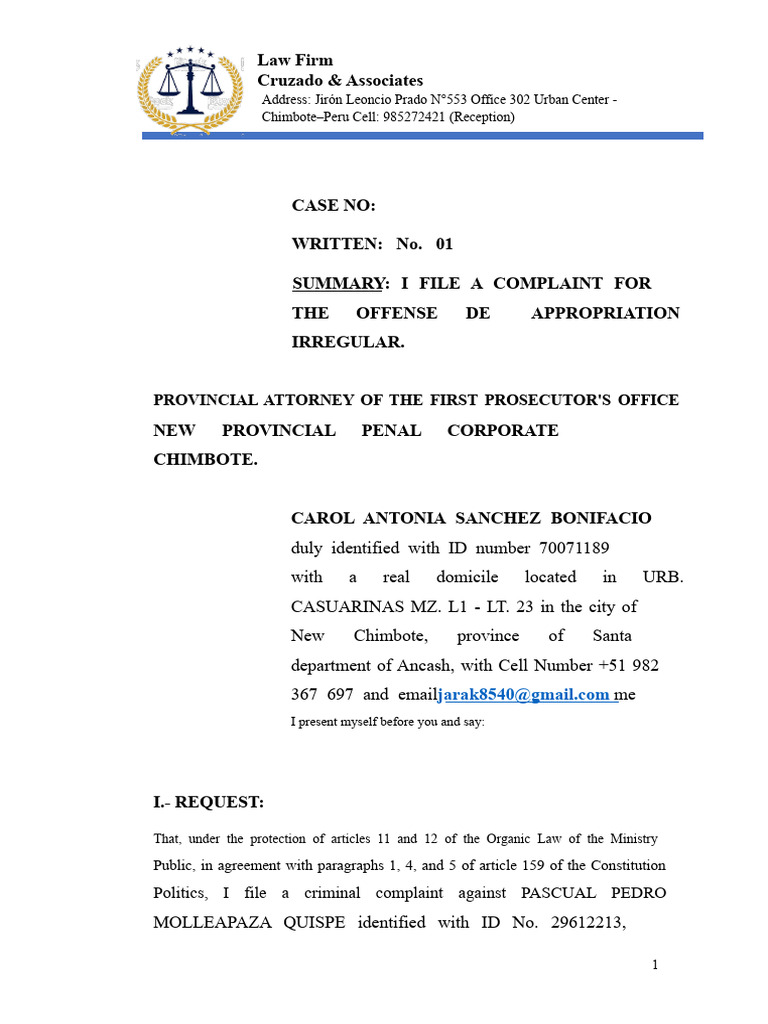 REPORT OF IRREGULAR APPROPRIATION - CAROL ANTONIA SANCHEZ BONIFACIO ...