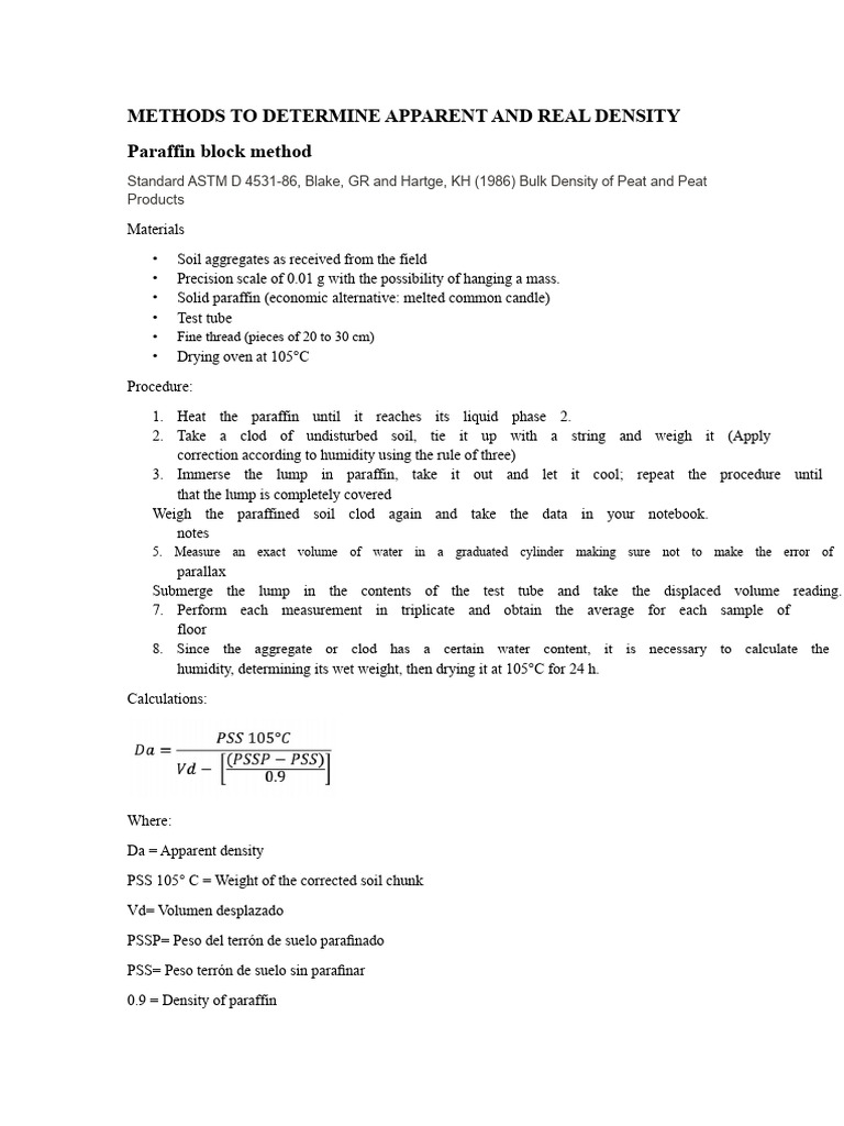 Measuring Soil Density and Porosity Methods | PDF | Density | Porosity