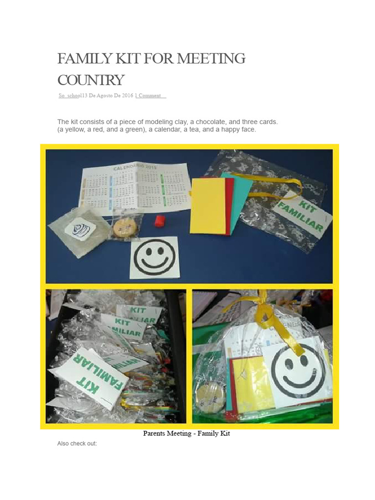 FAMILY KIT FOR PARENT MEETING | PDF