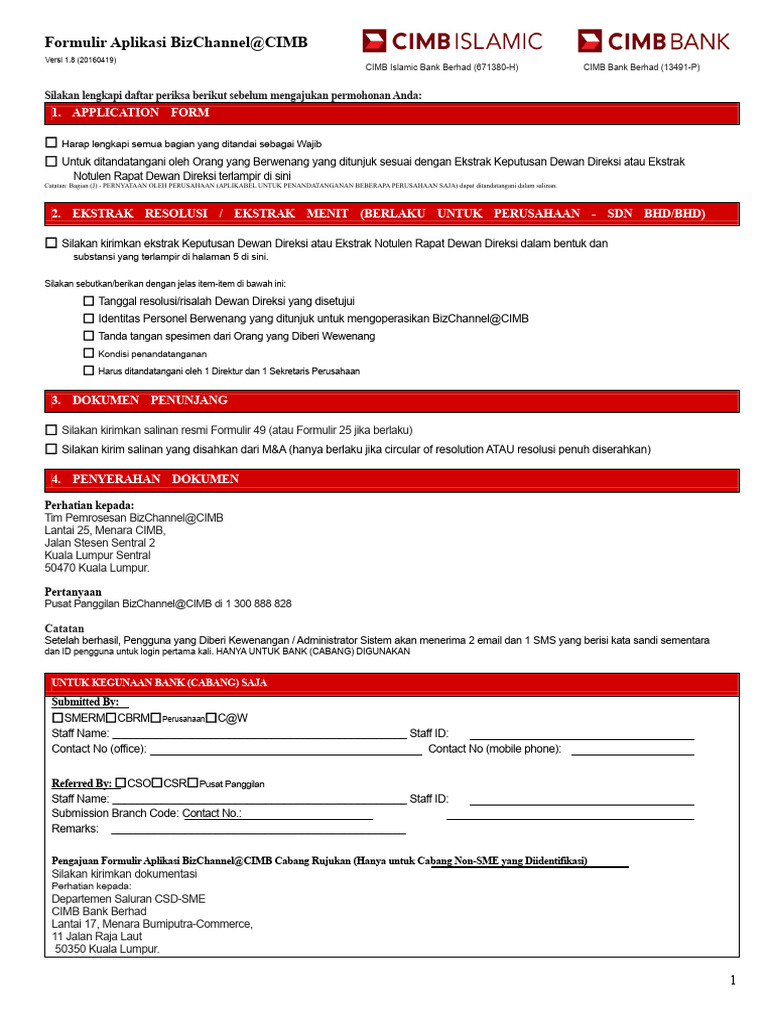 Panduan Aplikasi BizChannel@CIMB | PDF