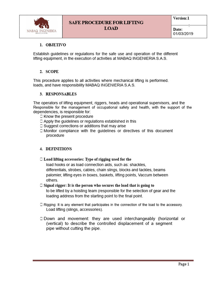 Safe Lifting Procedures for Equipment | PDF | Crane (Machine) | Forklift