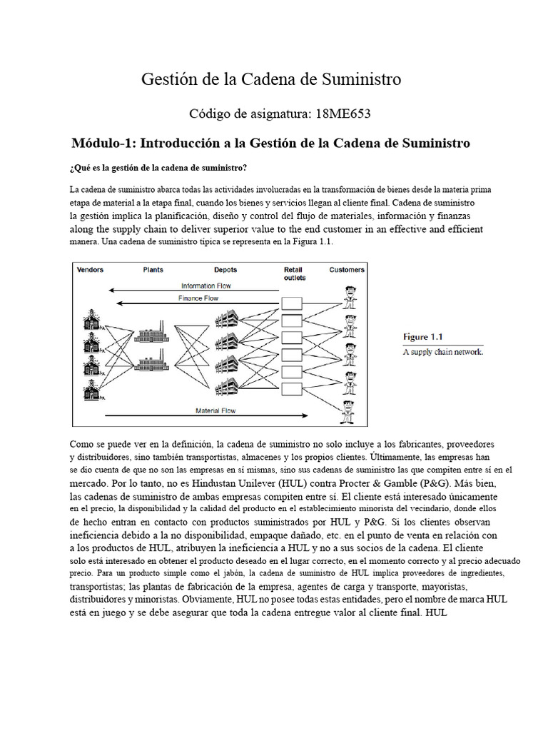 Introducción a la Gestión de la Cadena de Suministro | PDF | Logística ...