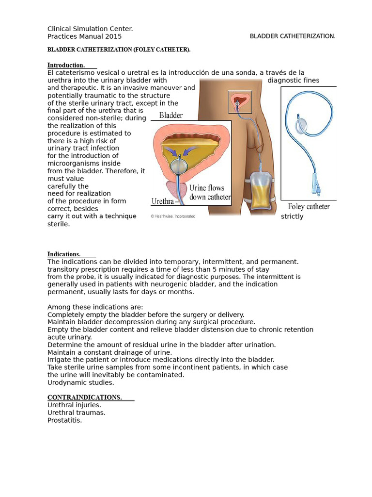Bladder Catheterization Practices Manual | PDF | Urinary Incontinence ...