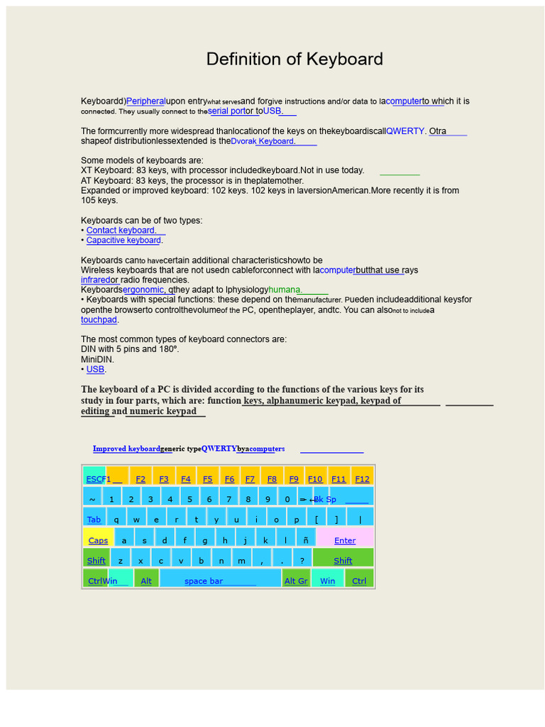 Comprehensive Keyboard Types and Functions | PDF | Computer Keyboard ...