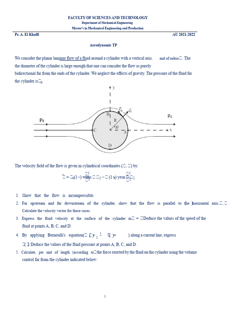 Fluid Dynamics Around a Cylinder | PDF | Fluid Dynamics | Applied And ...
