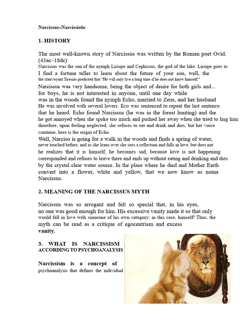 Understanding Narcissus and Narcissism | PDF | Narcissism | Personality ...