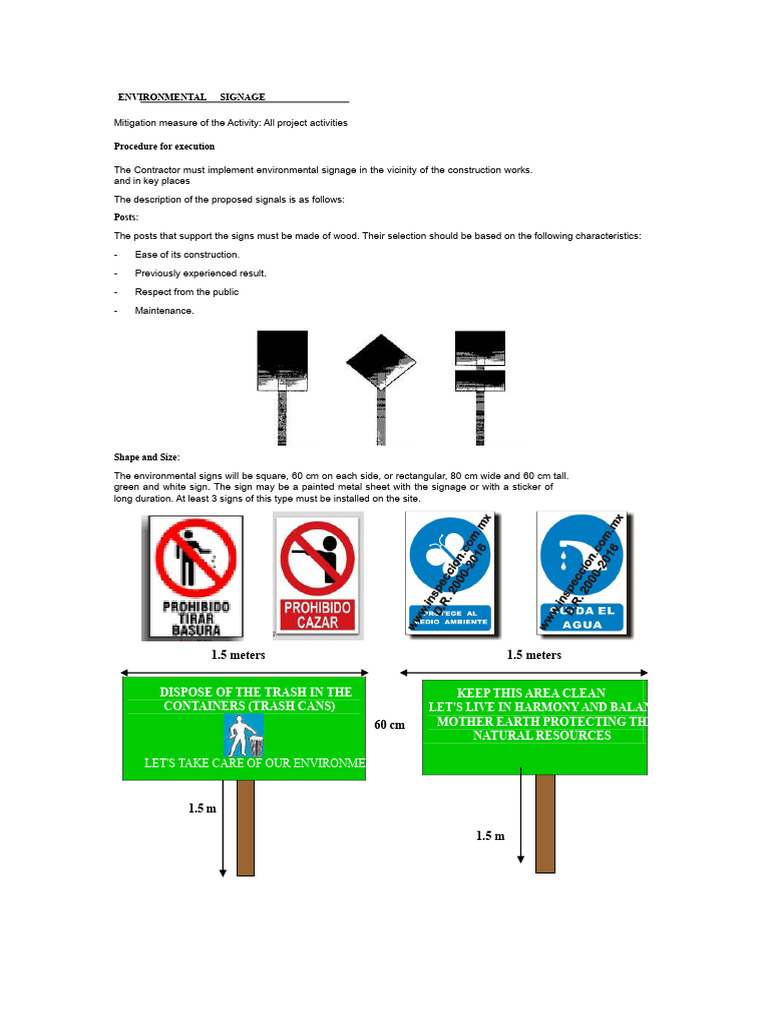 Environmental Signage Guidelines for Construction | PDF | Firefighting ...
